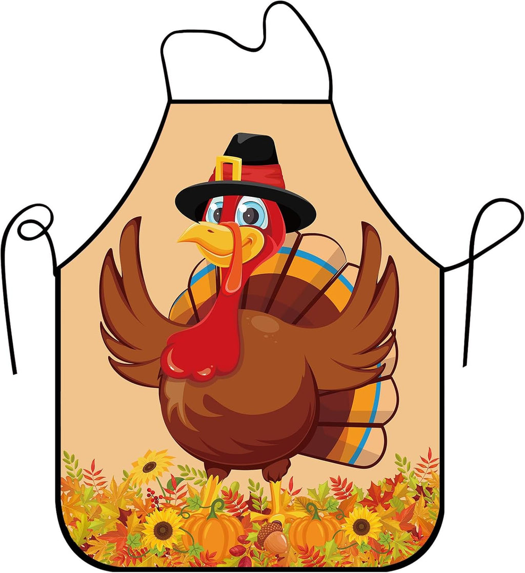 Funny Seasonal Holiday Apron, Adjustable Kitchen Cooking Apron for Women Men BBQ Baking Gardening Party Supplies
