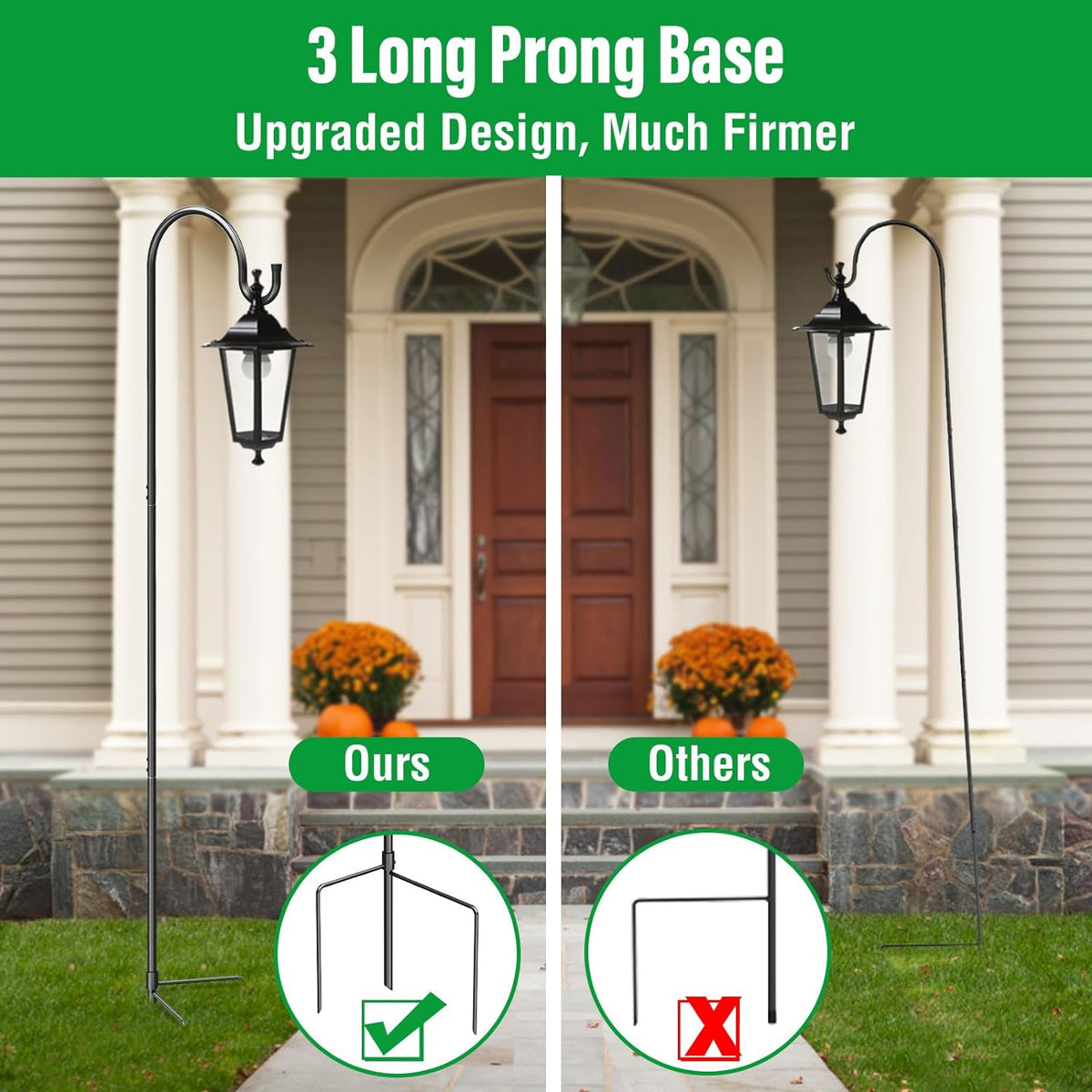 GOFORWILD 2 Pack 65 Inche Adjustable Shepherd Hooks for Outdoor | Garden Hook , Hanging Plant, Solar Lights, Lanterns