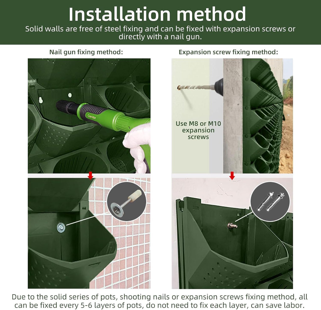 36 Pockets Self Watering Wall Mounted Vertical Planter, Wall Planter Indoor Vertical Living Green Plant Wall Easy