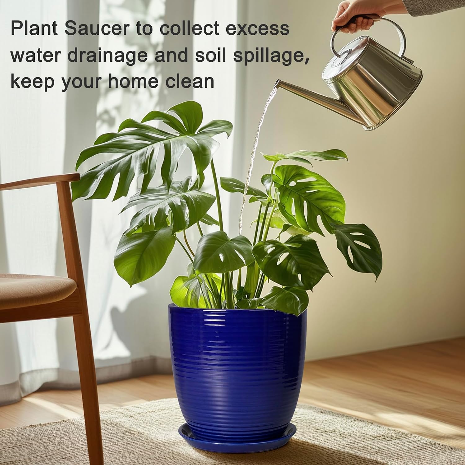 Plant Saucer for Outdoors - Ceramic Plant Saucer, 10 Inch Plant Trays for Indoors, Round Flower Pot Saucer, Large Plant
