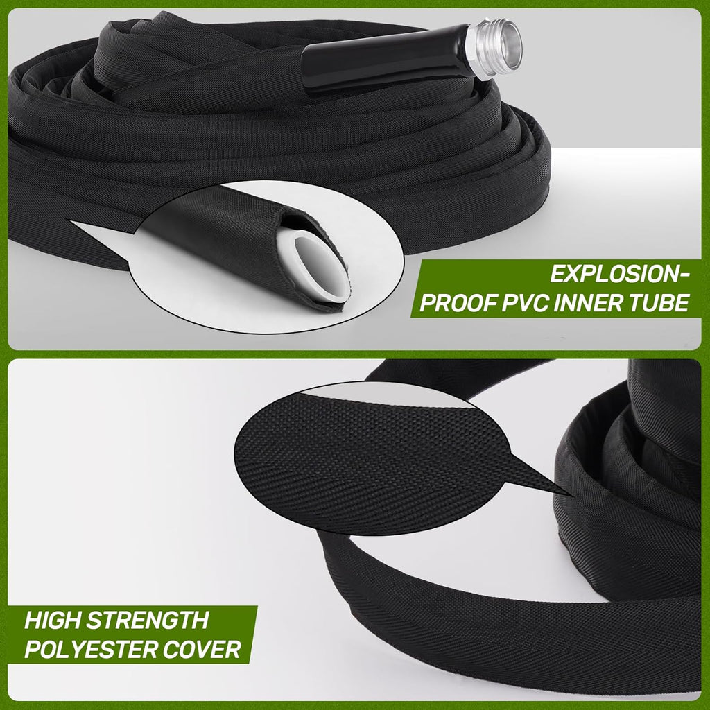 Garden Hose 100ft Non-Expandable,Lightweight,Premium Flexible, Kink-Resistant Design, Extra Durable & Leakproof with