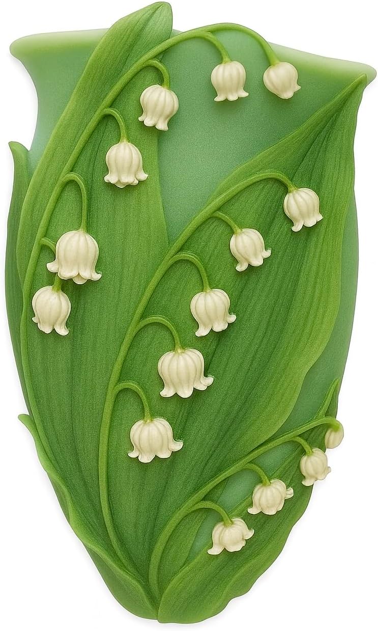 Lily of the Valley Wall Planter – Also Known as Mary’s Tears – Ibis and Orchid Designs – Hand Painted Bonded Marble – 7