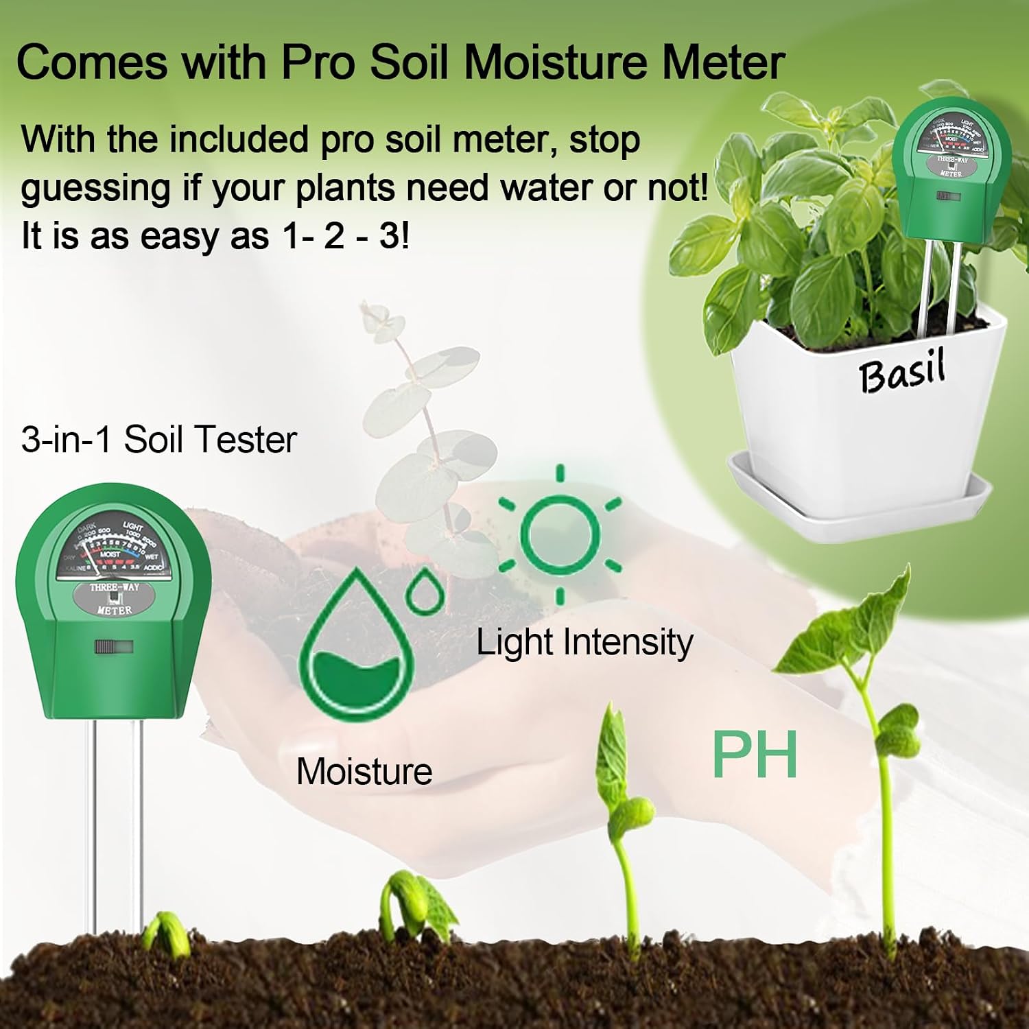 Indoor Herb Garden Kit – 10 Non-GMO Herb Seeds with Soil, Pots & Moisture Meter – Easy Windowsill Gardening Starter Set