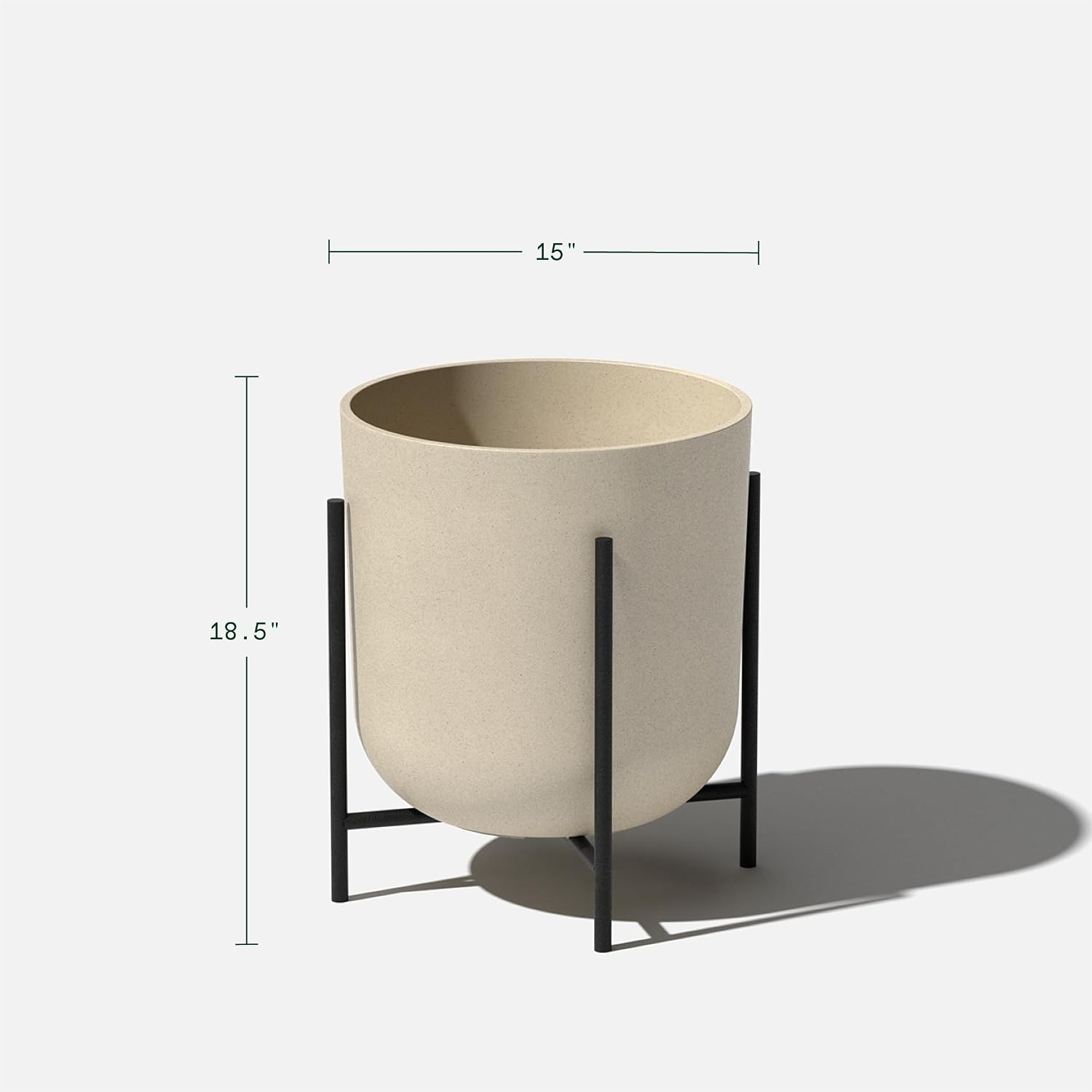 Veradek Mason Series Raised Lima Planter - Round Planter with Stand | Made From a Durable Plastic-Stone Composite &