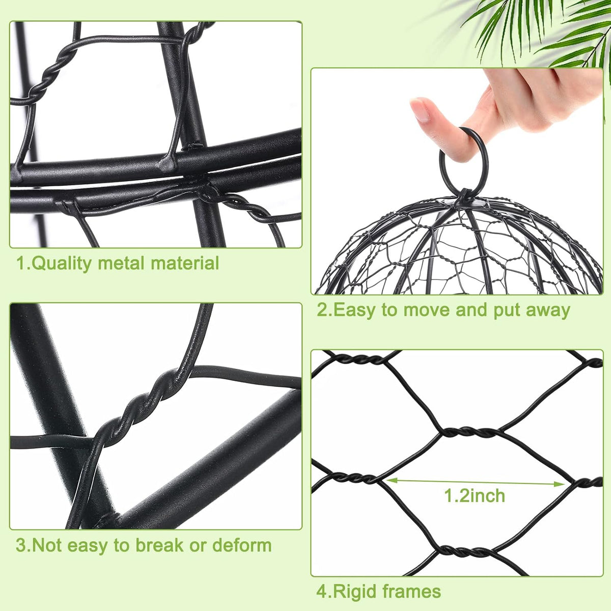 12 Pack Garden Chicken Wire Cloche, 12" W x 15.7" H Plant Protectors and Covers, Wire Garden Cloches from Animals