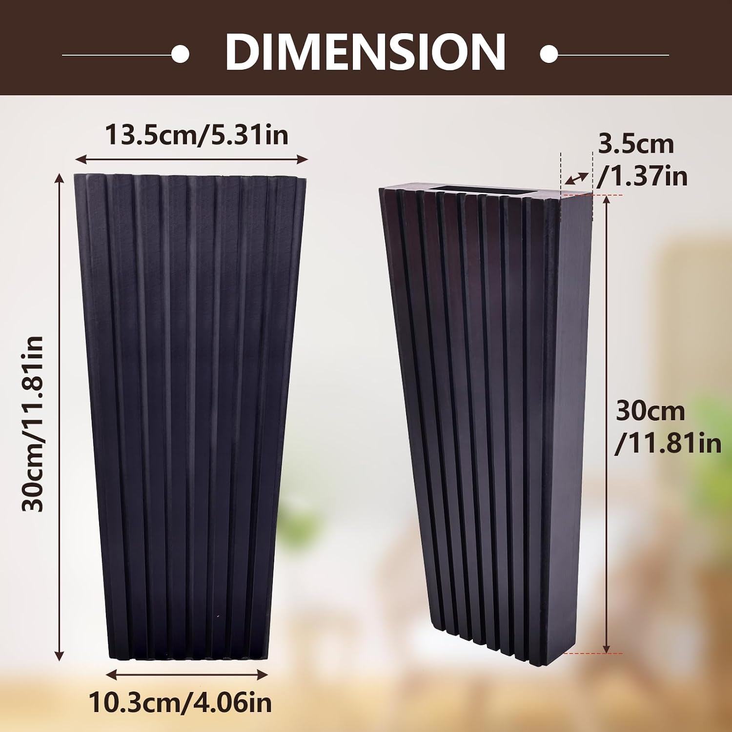 2PCS Wood Wall Planter for Indoor Plants, Wooden Hanging Planter for Dried Flowers and Artificial Greenery