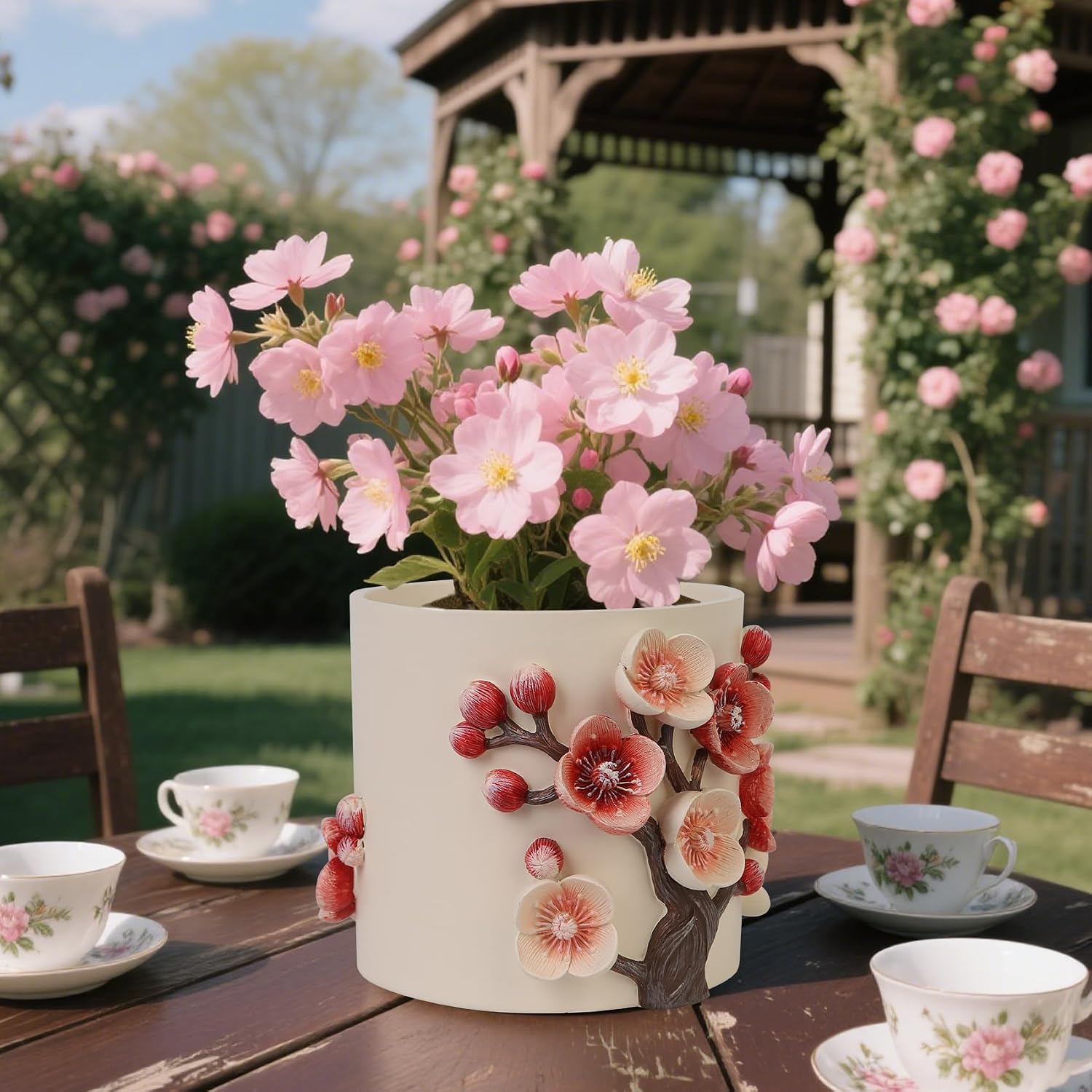 Unique Planters - 5inch 3D Petal Cute Plant Pots for Indoor Plants | Decorative Pots for Plants Indoor with Drainage
