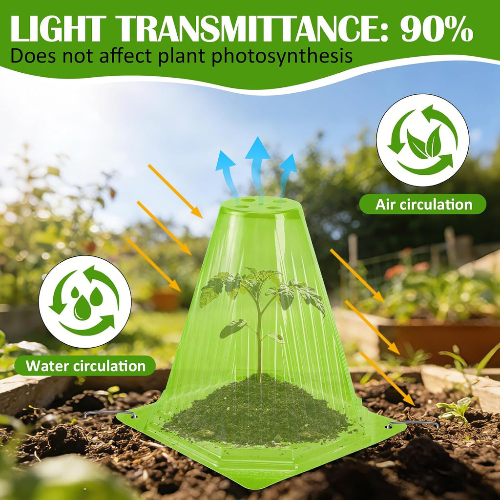25PCS Garden Cloches for Plants with 50PCS Ground Stakes,Reusable Plant Bell Cover,Plastic Small Plant Seedling