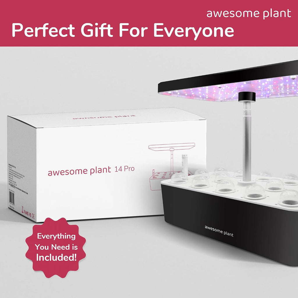 14Pro Hydroponics Growing System Kit (14 Pods), Large Indoor Herb Garden Kit with 5L Watertank, LED Grow Light, Perfect