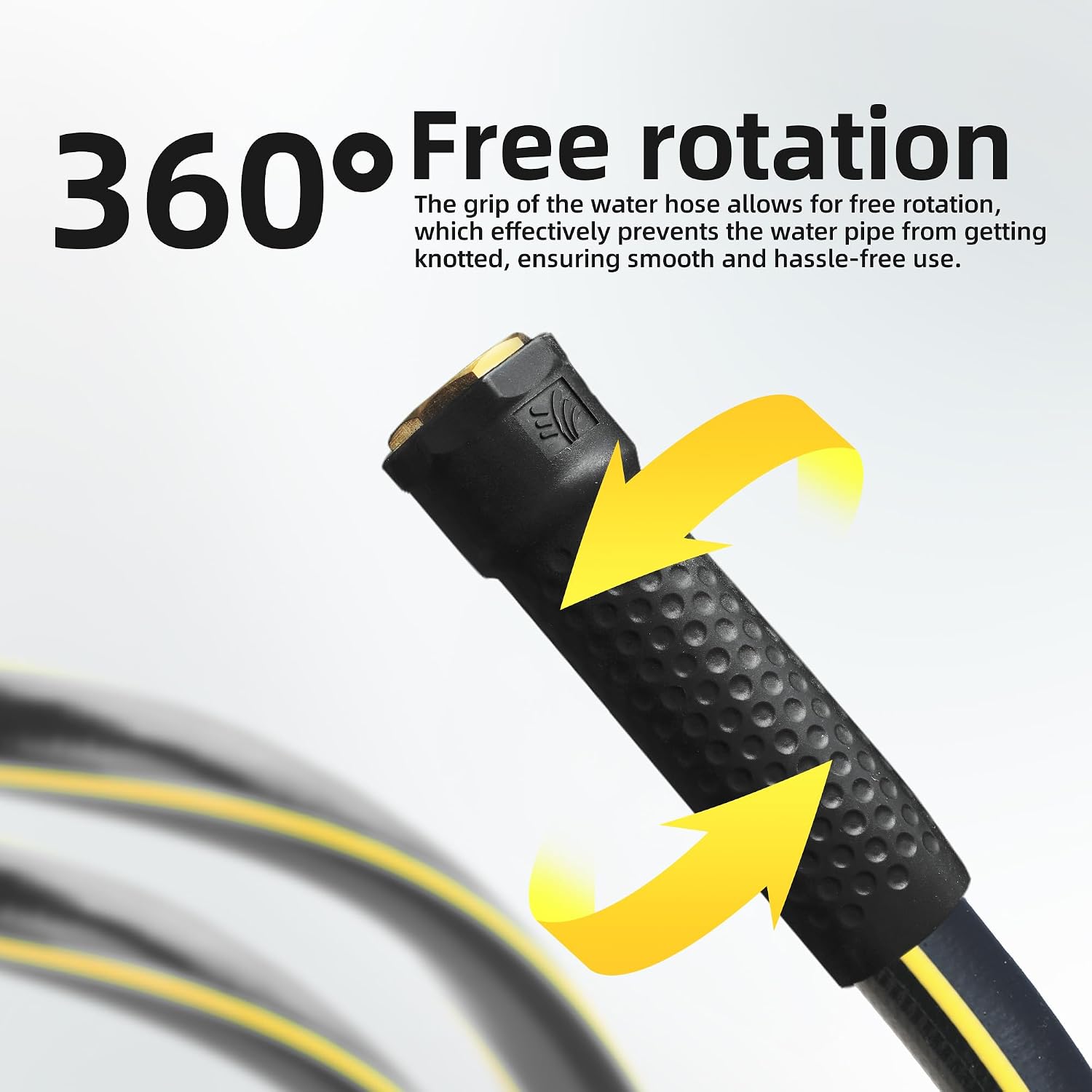 Solution4Patio Long Black Garden Hose 5/8 in. x 50 ft. -Kink Free, No Leaking, Male/Female Fittings -Heavy Duty Durable
