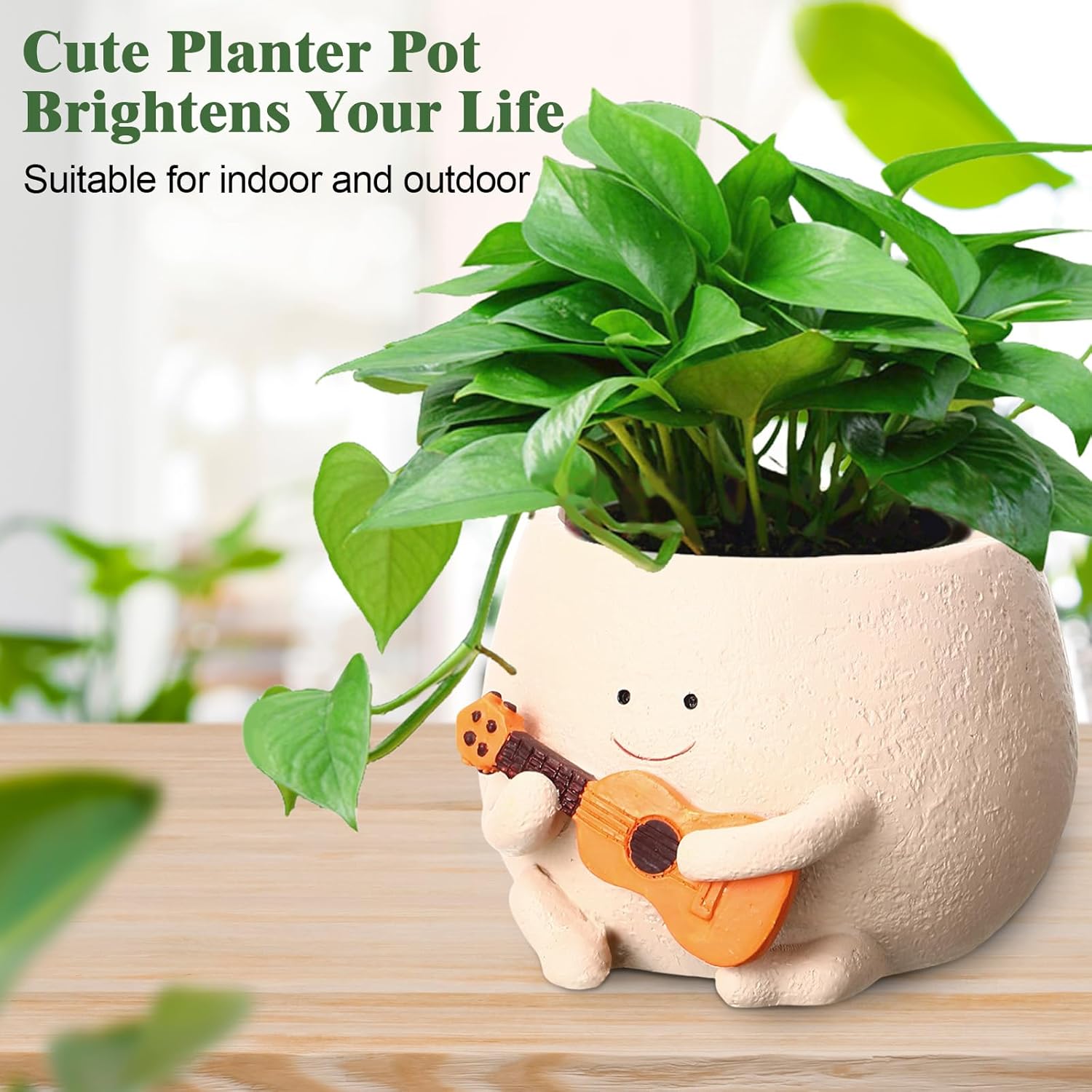 4 Pack Smile Face Planter Pot Small Hanging Swinging Planter Cute Holder for Indoor Outdoor Plants Funny Swing Gifts