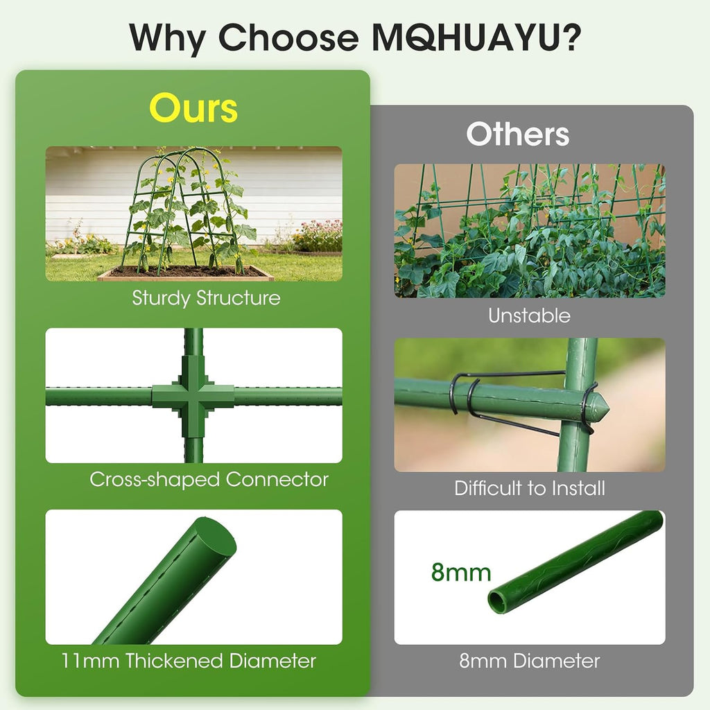 Cucumber Trellis for Raised Bed,U-Shape Garden Trellis for Climbing Plants Outdoor, Metal Arch Vegetables Trellis