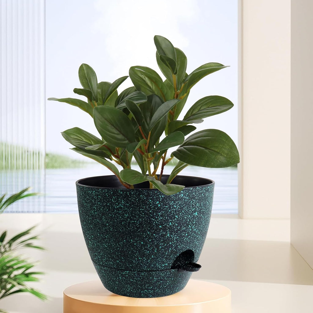 WSMKSZ 12 inch Large Self Watering Pots, Planter, Plant Pots with Mesh Drainage Holes for Indoor Outdoor House Plants
