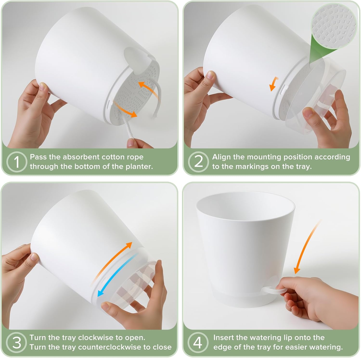 2026 Upgraded Self Watering Plant Pots with Drainage Hole, 8/7/6.5/6/5.5/5/4 Inch Flower Planting Containers for House