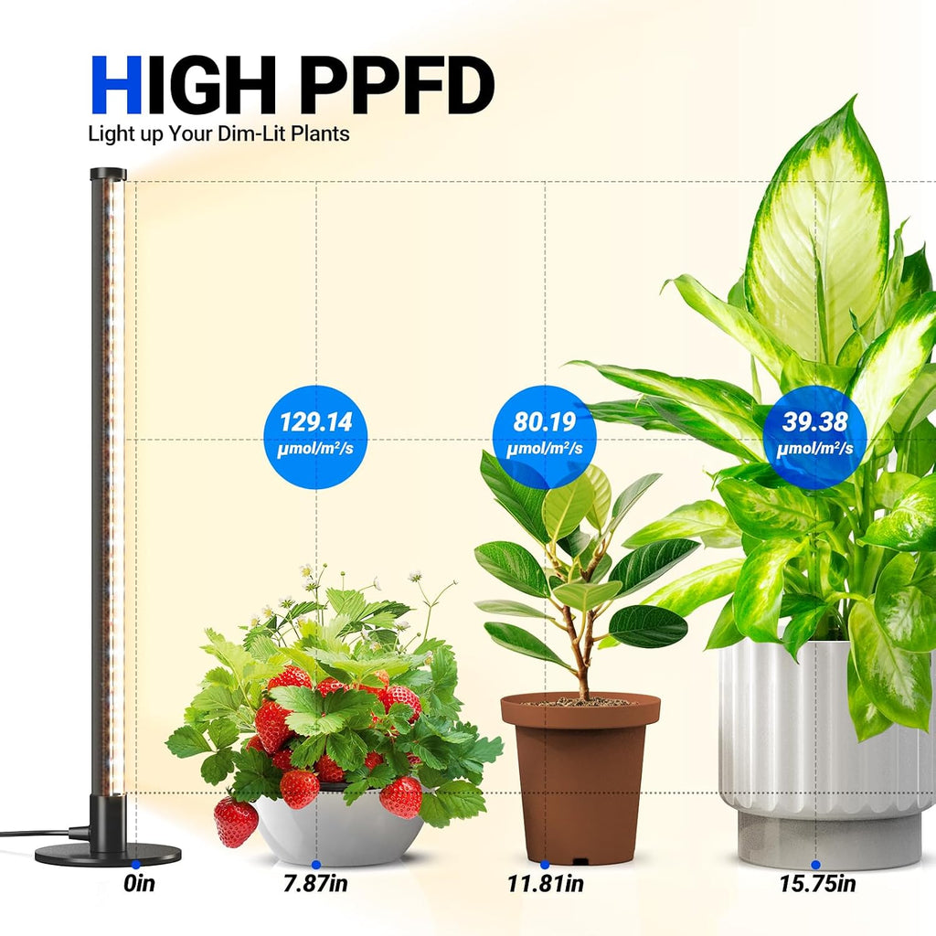 Barrina T10 Standing Grow Light for Indoor Plants, 20W 2FT, Full Spectrum | Desk LED Plant Light, Hanging and Standing