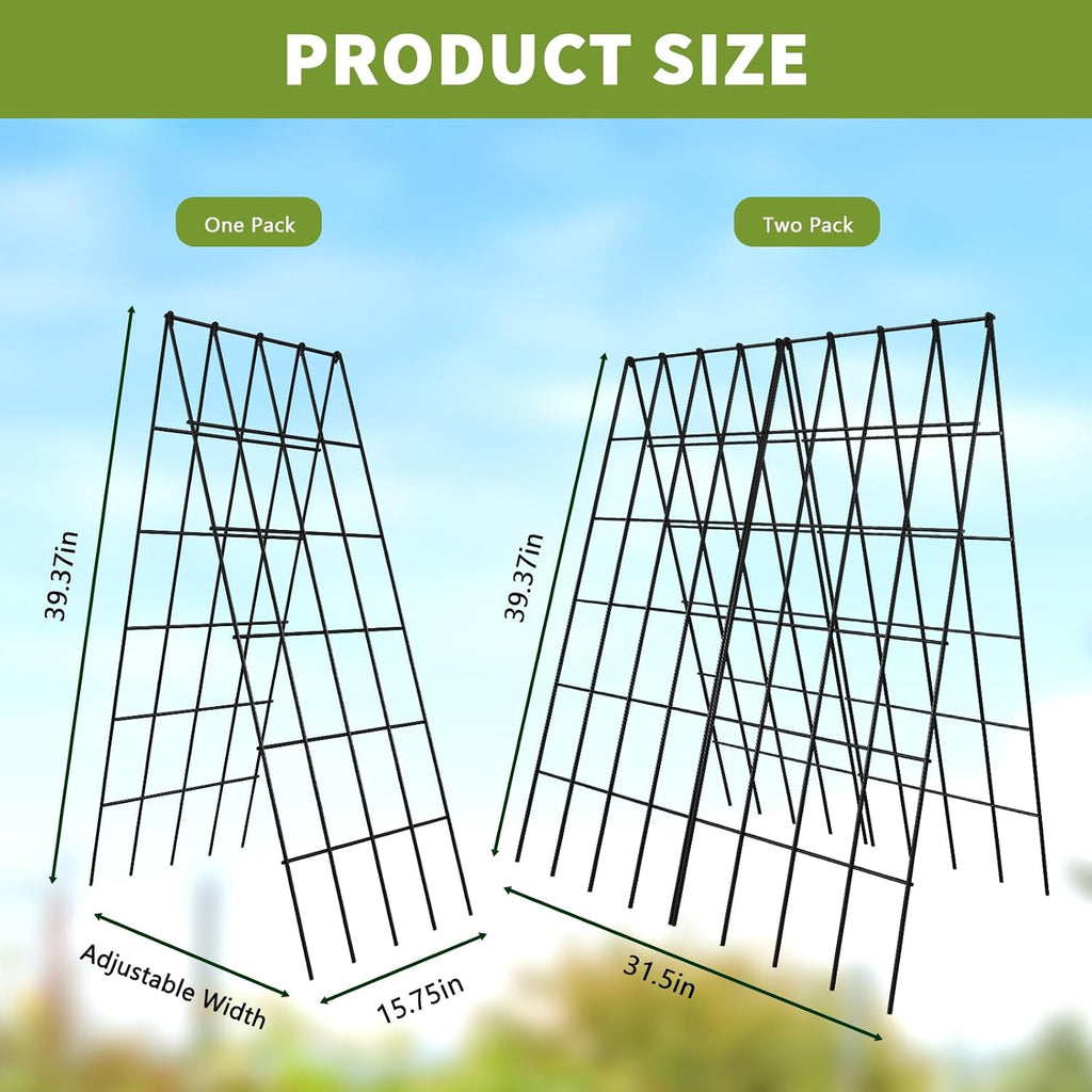 Cucumber Trellis 2 Pack,Foldable A-Frame Garden Trellis | for Raised Bed Garden Grow Support with Plant Support Clips