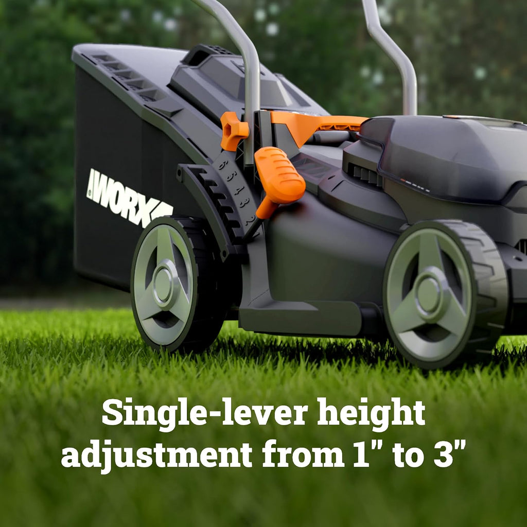 Worx Cordless Lawn Mower, 20V 14" 2-in-1 Grass Mower for Lawn Care, WG733.1 | Brushless Power, Mulching & Bagging