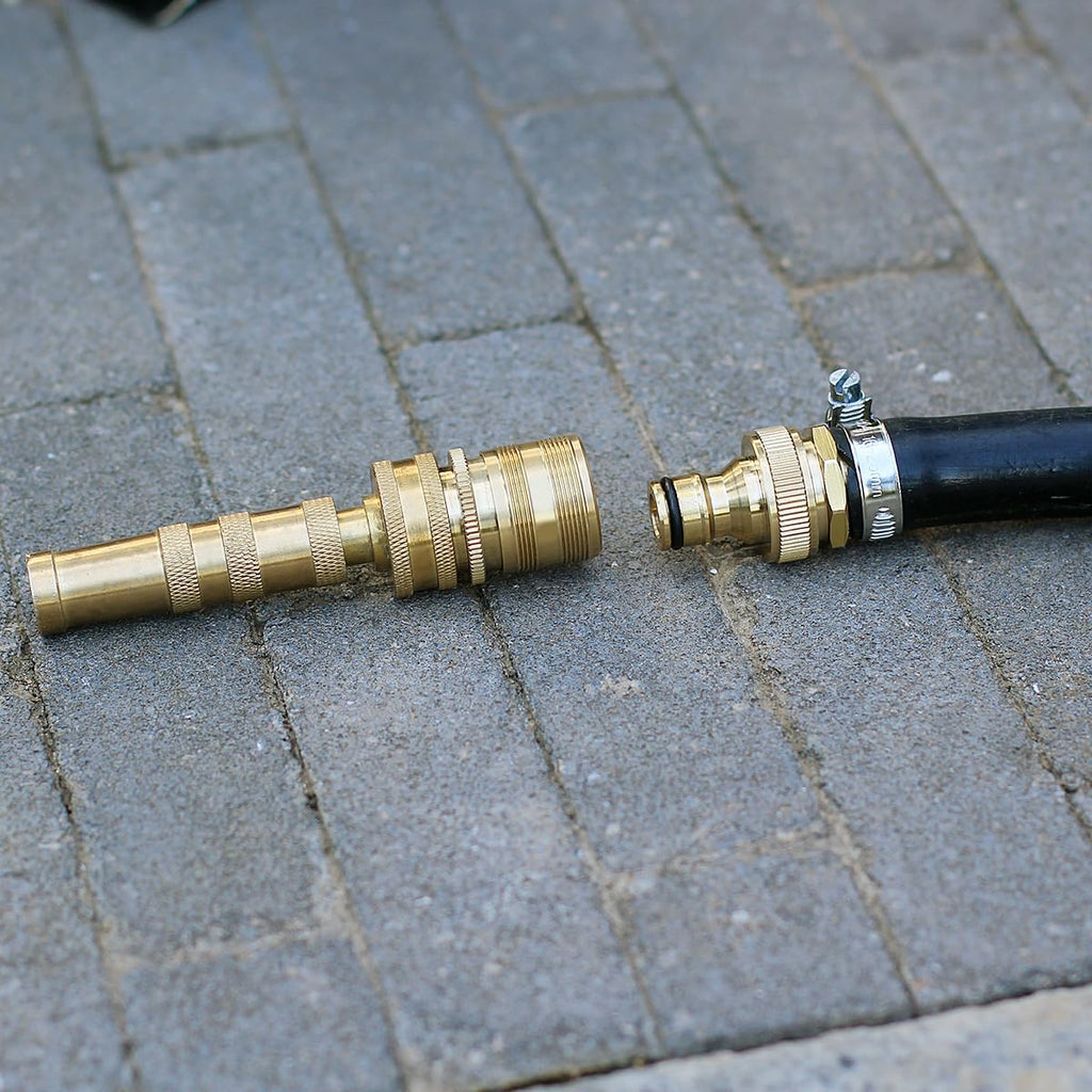 Solid Brass 3/4" GHT Garden Hose Quick Connector | Leak - Proof, Heavy - Duty for Outdoor garden watering and car