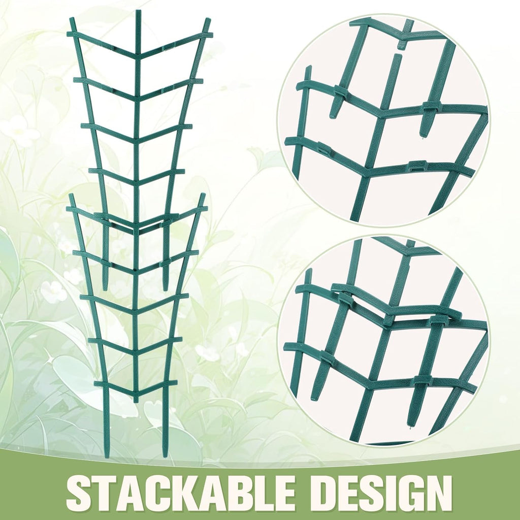 50 Pack Plant Trellis for Pots Garden Trellis for Potted Plants Flower Pots Support Stackable Plastic Mini Trellis for