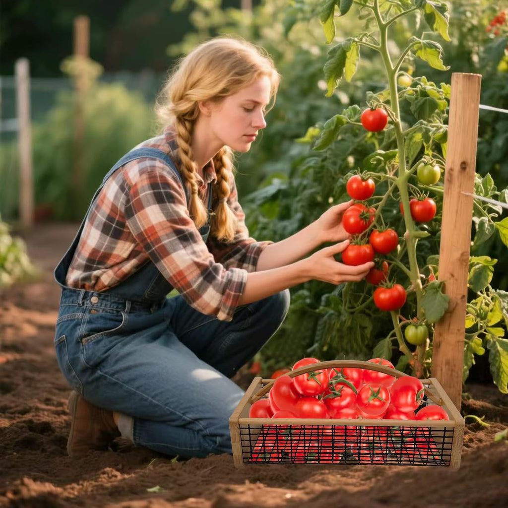 Garden Hod Harvest Basket, Durable Wooden Gardening, Supply Suitable For Kitchen, Picnic And Outdoor Picking