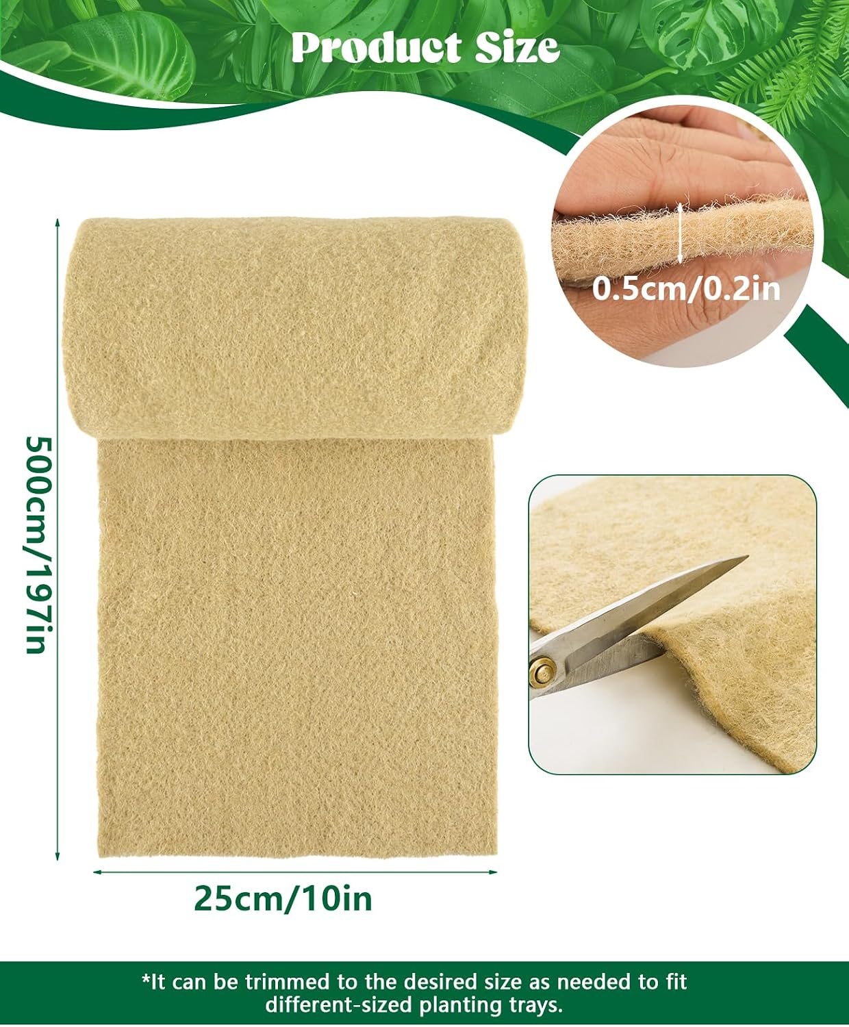 10"x197" Jute Microgreens Growing Mat, Hydroponic Sprout Pads for Wheatgrass Seed Trays