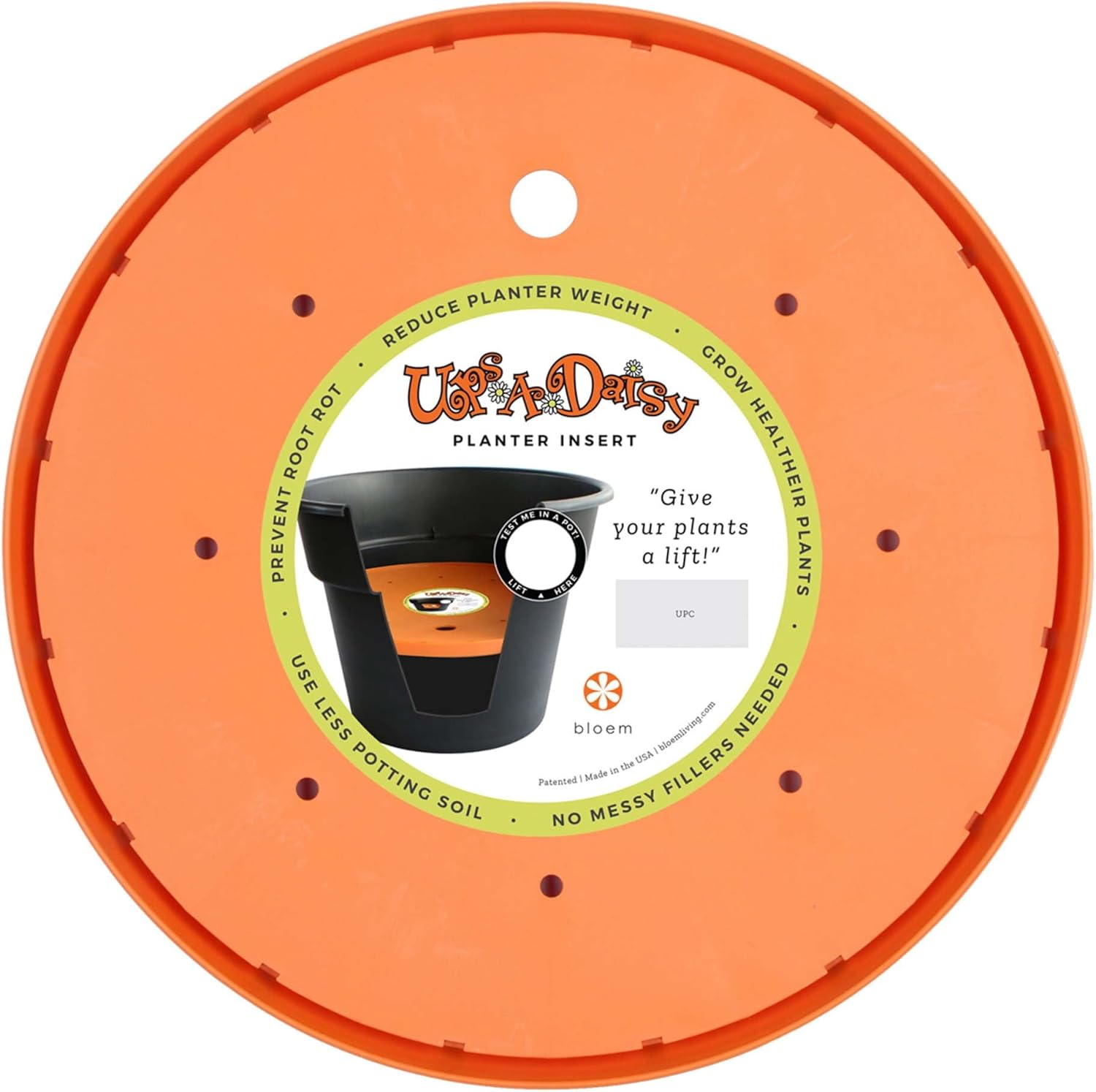 Bloem Ups-A-Daisy 11" Soil-Saving Insert for Round Planters, 2-Pack | Soil-saving inserts with drainage holes for round