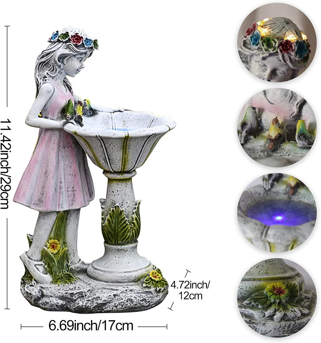 Voveexy Fairy Garden Statue, Solar Garden Angel Figurine Outdoor Decoration Waterproof Angel Sculpture for Patio Yard