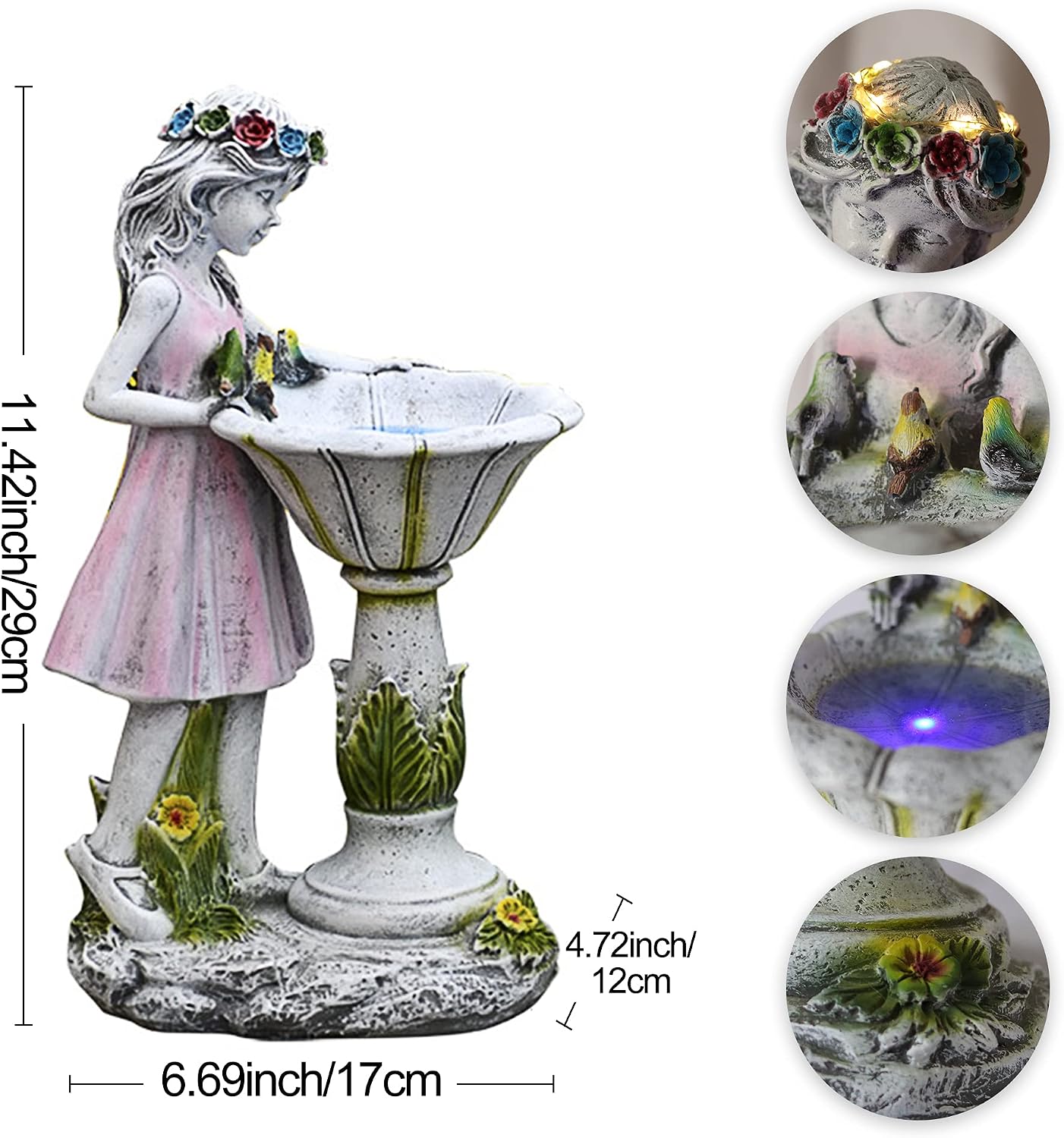 Voveexy Fairy Garden Statue, Solar Garden Angel Figurine Outdoor Decoration Waterproof Angel Sculpture for Patio Yard
