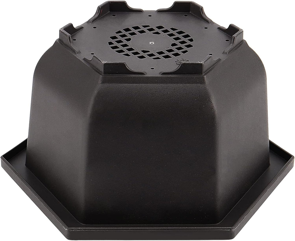 5 Pack Bonsai Pots, Hexagon Built in Mesh Plastic Bonsai Training Pots with Trays, Plant Flower Tree Growing Bonsai