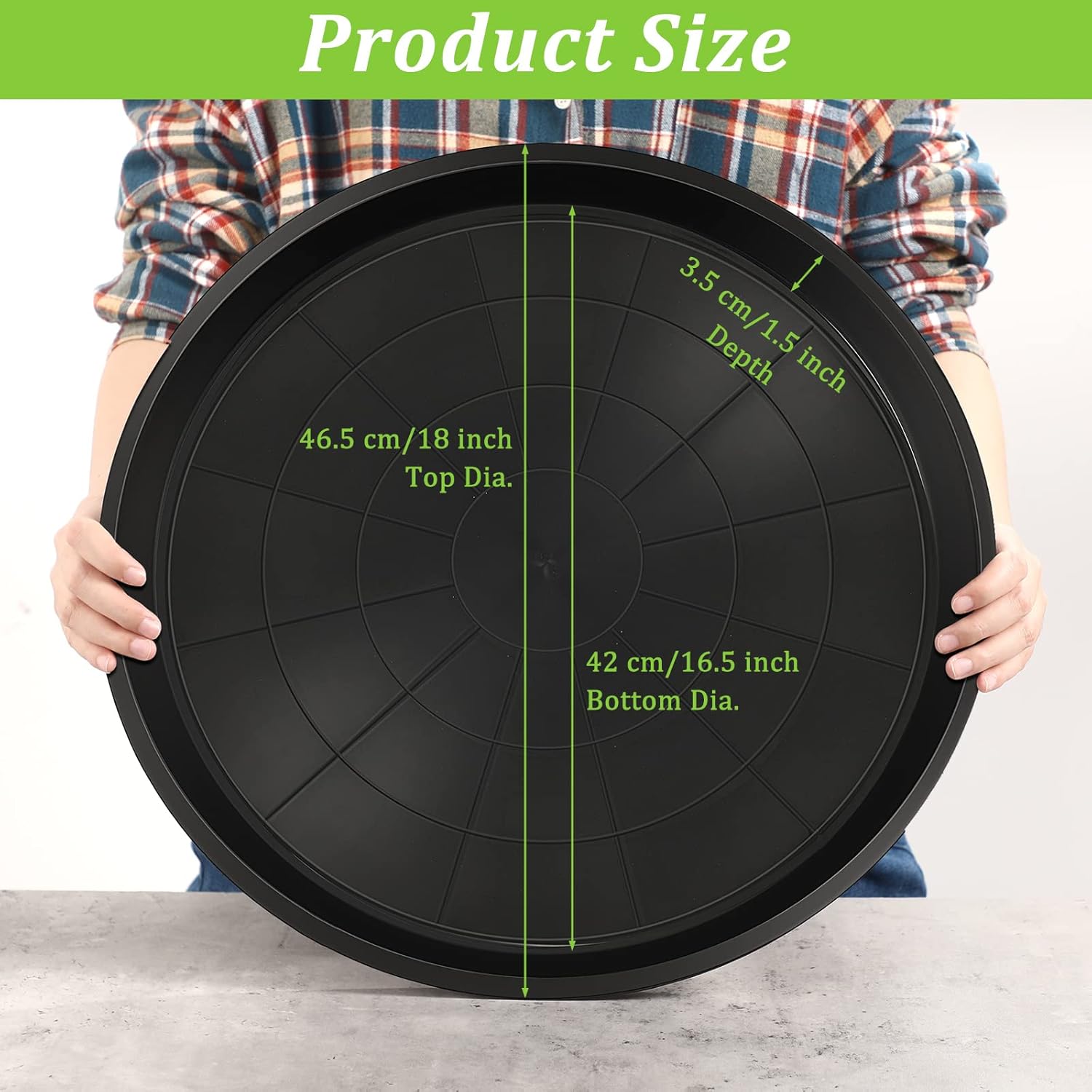 Eccliy 12 Pcs Plastic Plant Saucers Round Plant Tray Large Flower Pot Heavy Duty Planter Water Trays Thick Planter Drip