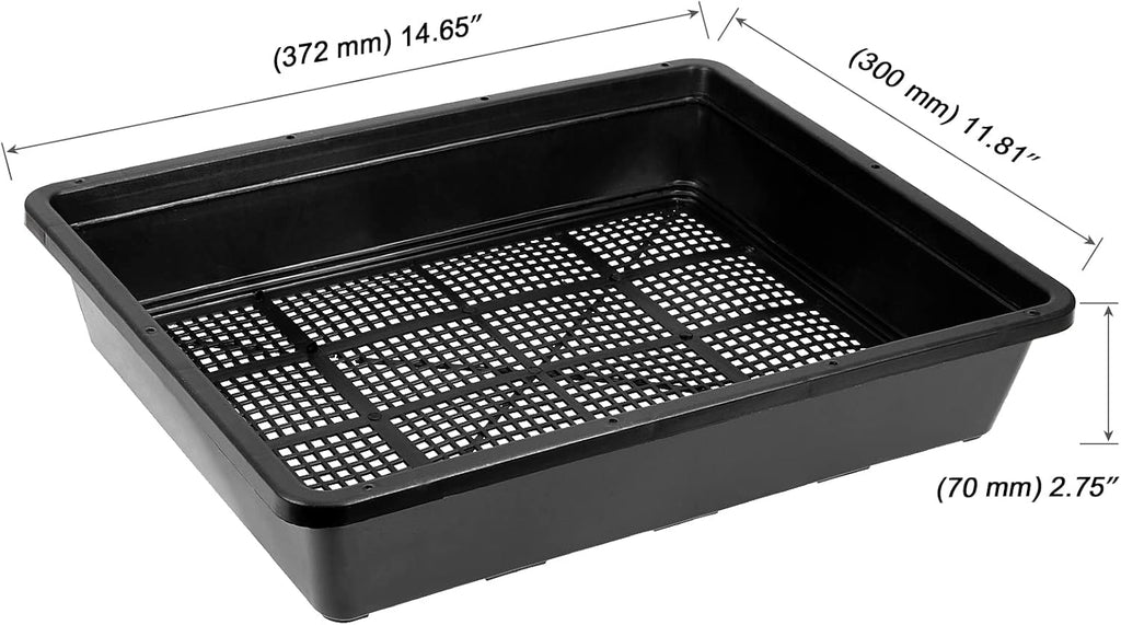 MOUYAT 14 Pack 15 x12 Inch Seed Starter Trays, Plastic Mesh Bottom Growing Trays, Plant Germination Trays for