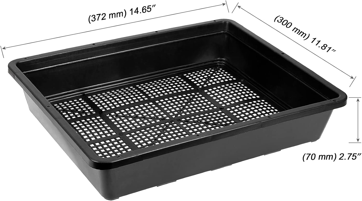 MOUYAT 14 Pack 15 x12 Inch Seed Starter Trays, Plastic Mesh Bottom Growing Trays, Plant Germination Trays for