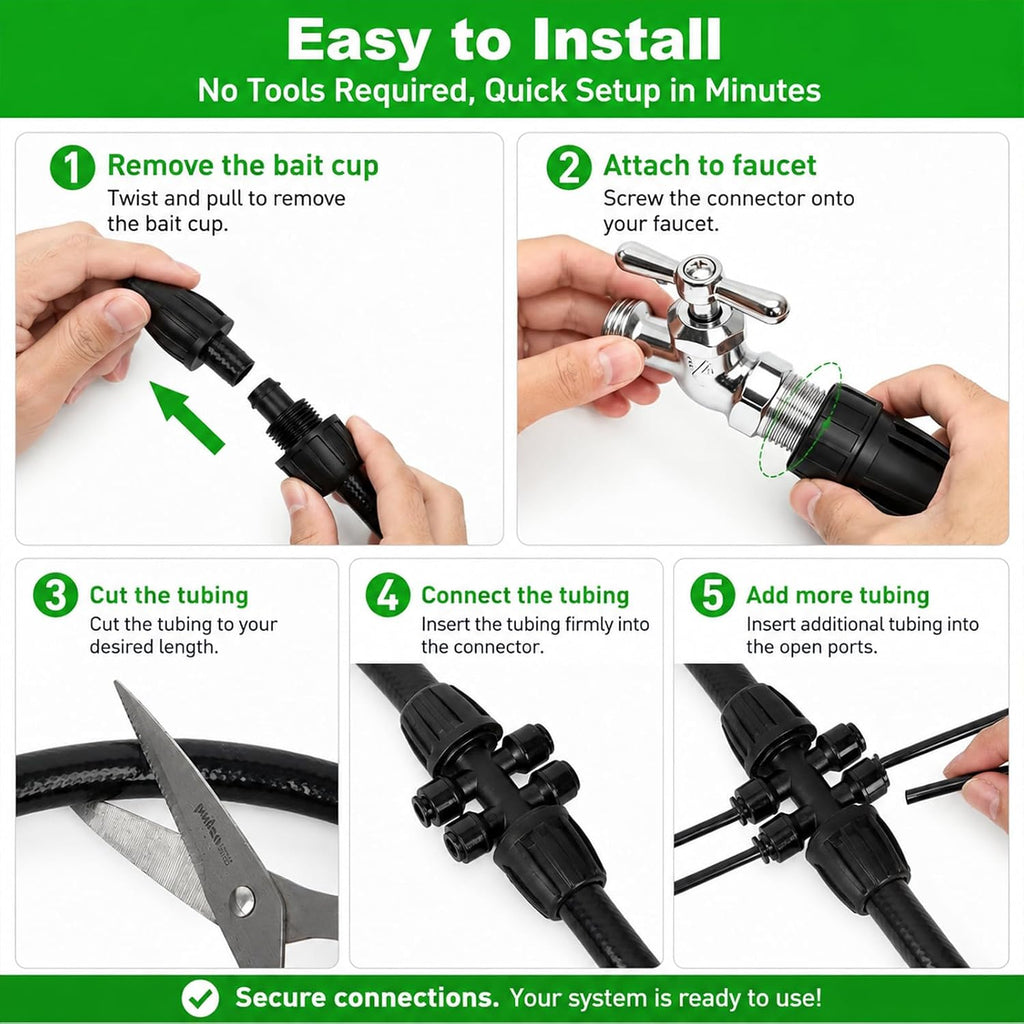 75 FT 1/2 Inch Drip Irrigation Tubing Kit:Premium Garden and Landscape Watering System-Drip Irrigation Hose with 2