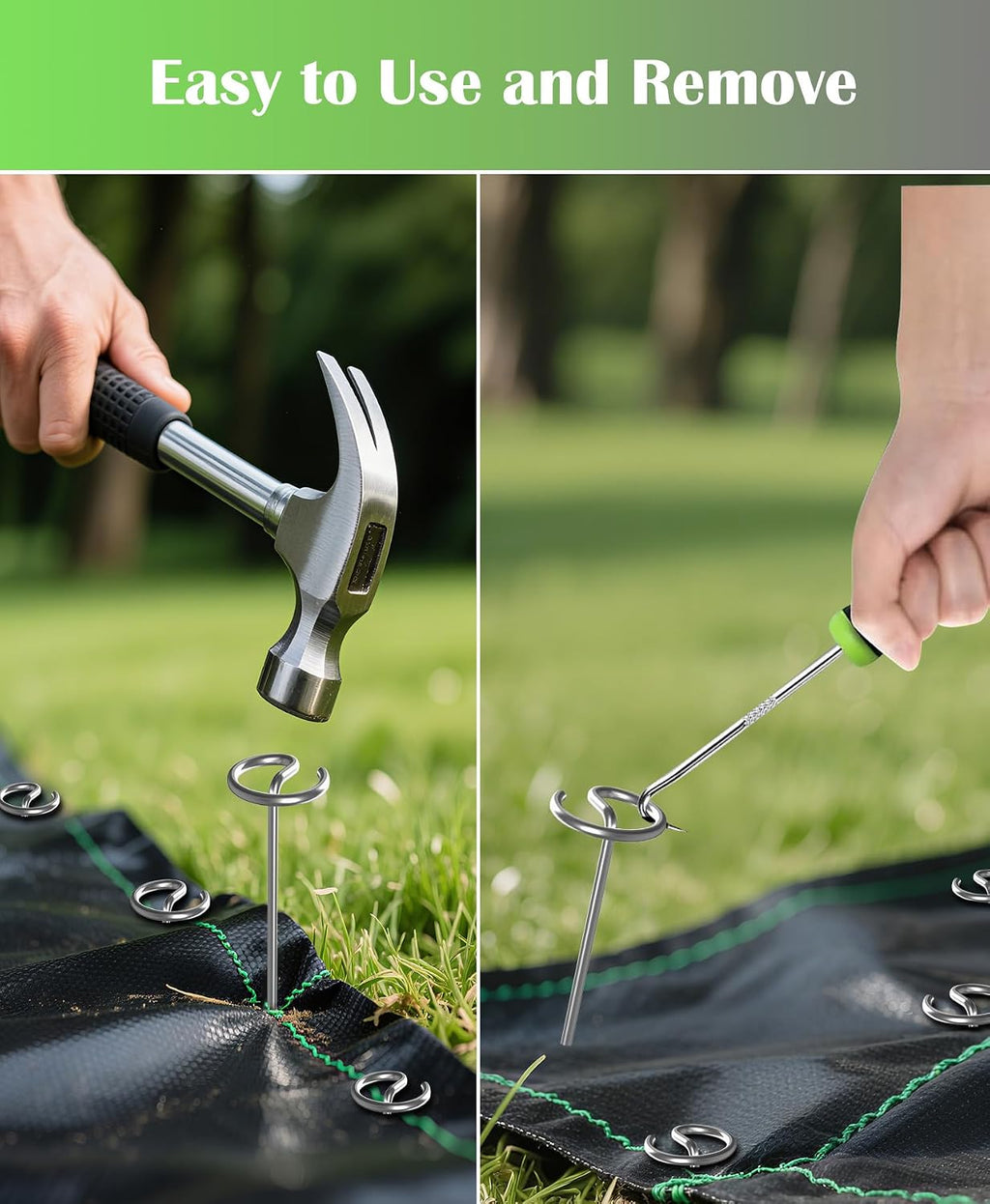 130Pcs Landscape Fabric Pins, Galvanized Circle Top Landscape Fabric Stakes | Not Easy to Bend 6-Inch Garden Staples