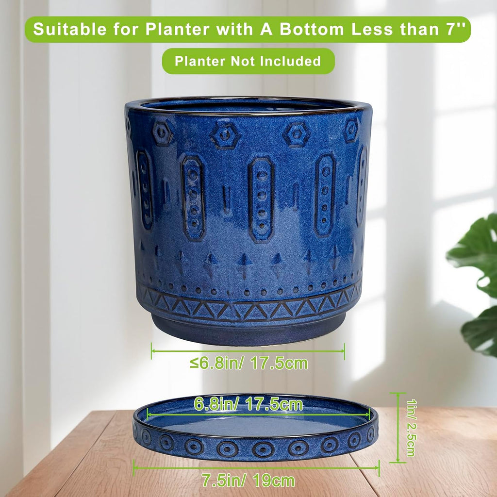 Eightpot Plant Water Catcher Tray - Ceramic Plant Saucer for Outdoors 7.5 Inch Plant Pot Saucer Plant Drip Tray for