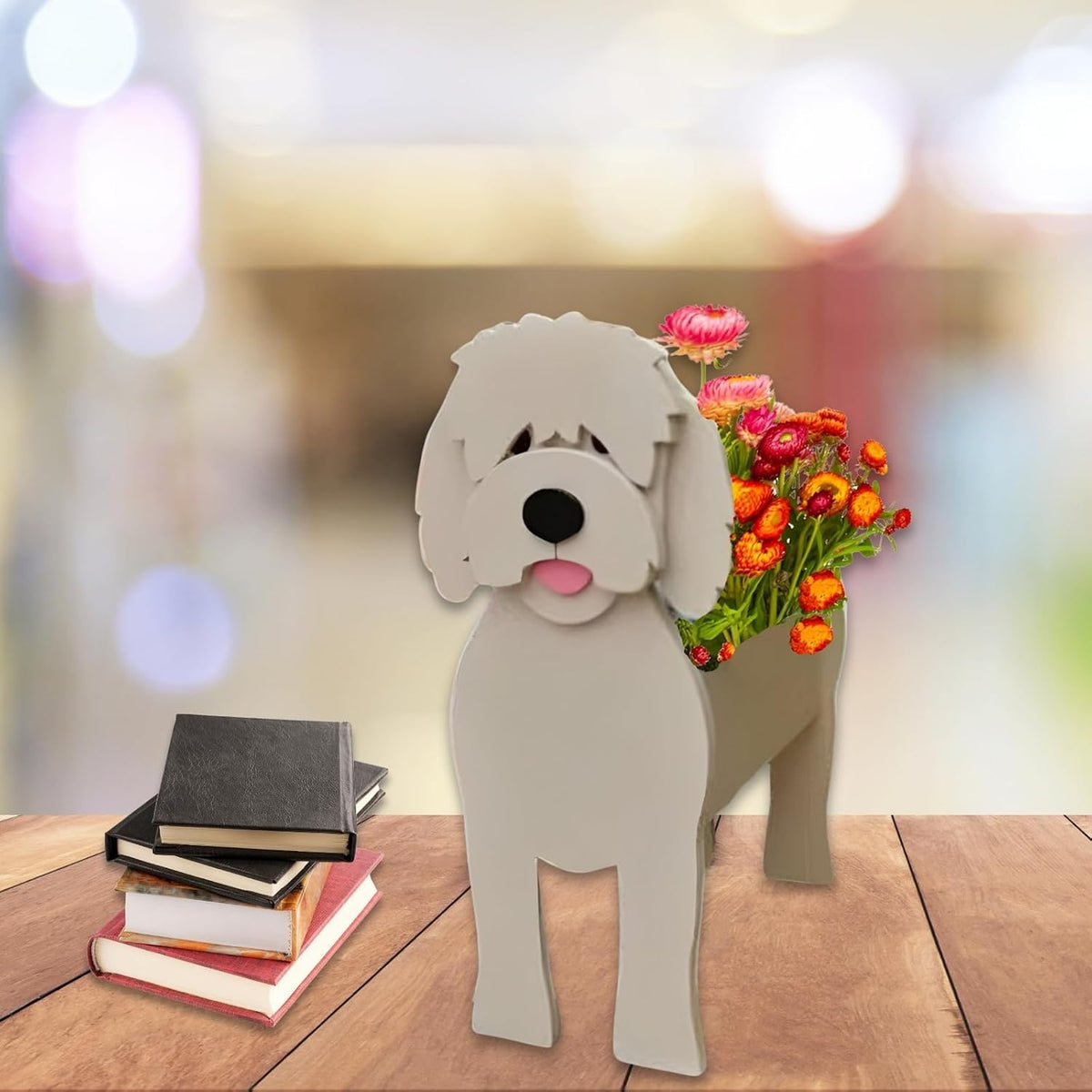 Golden Doodle Dog Planter Pots, Animal Shaped Flower Pot | Large Cute Plant Gift for Women and Pet Lovers, Indoor