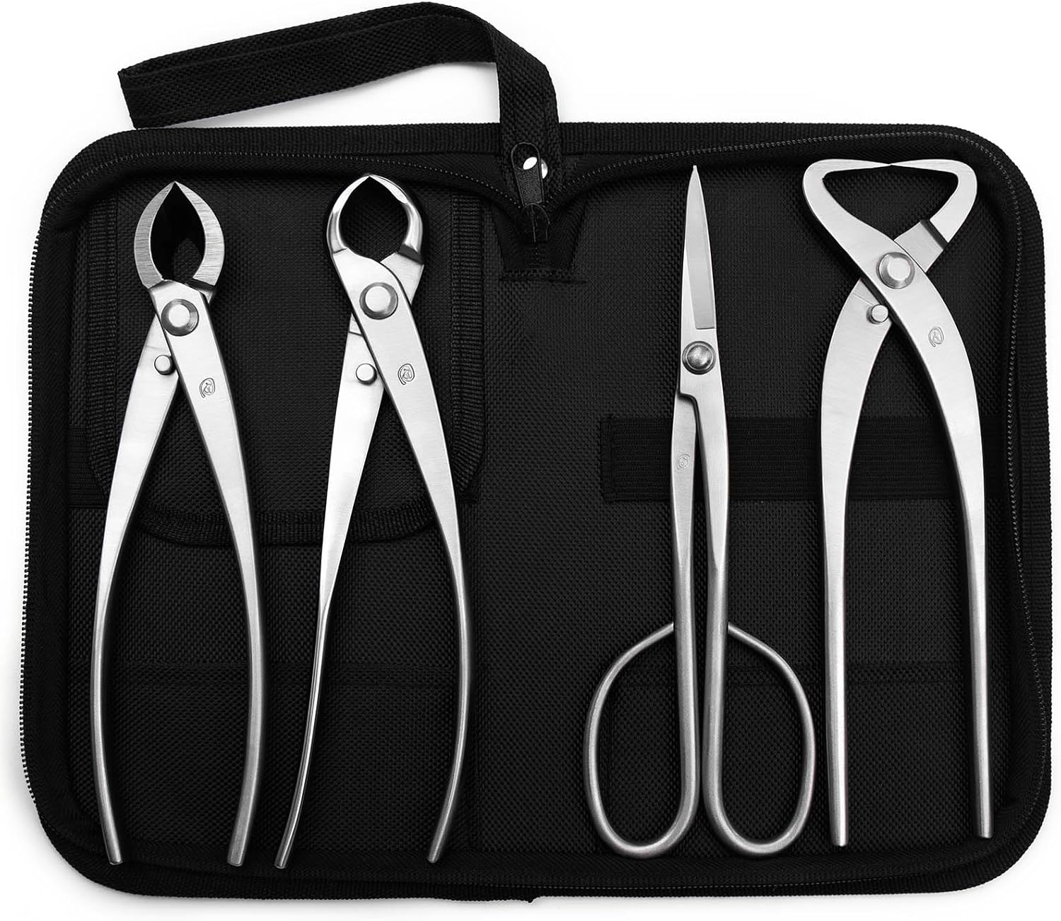 4-PCS Bonsai Tool Set Including Concave Cutter Straight Edge Cutter Trunk Splitter And Bonsai Scissors Equip With Tool