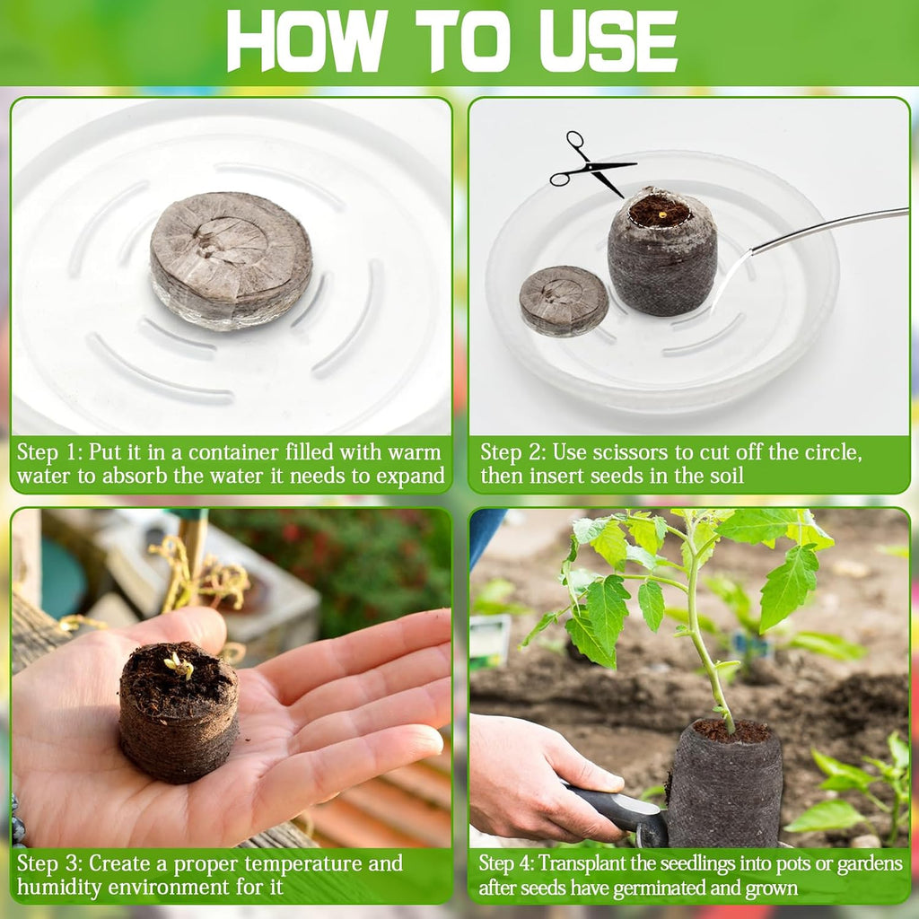 Peat Pellets for Seed Starting, 200 Pcs 30mm Seed Starter Soil Pods | Easy Transplant & High Expansion, Ideal Seedling