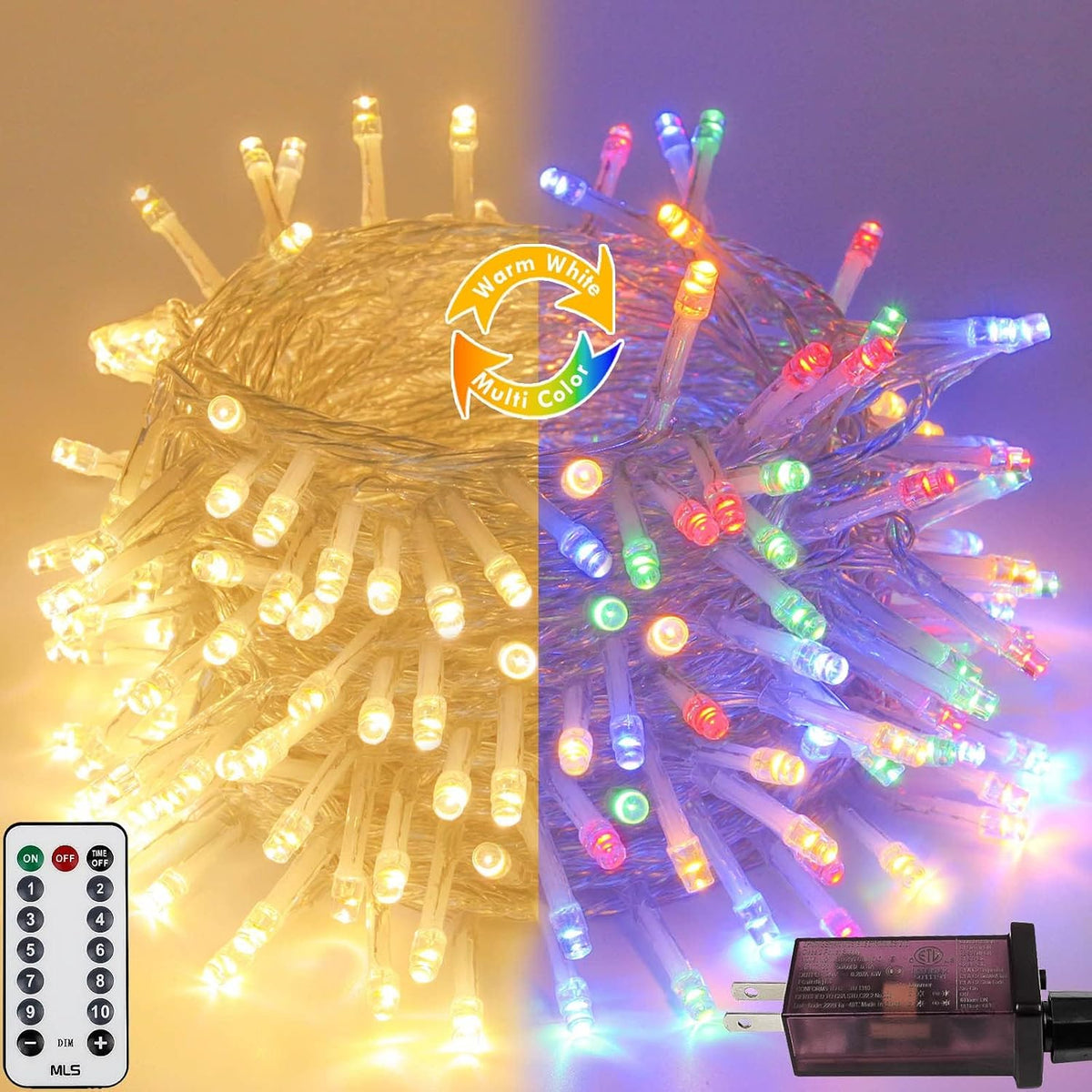 Connectable String Lights Indoor Outdoor Clear Wire | Warm White Christmas Lights | Twinkle Fairy Light Plug in with Timer for Bedroom Classroom Wedding Tree Patio Decor