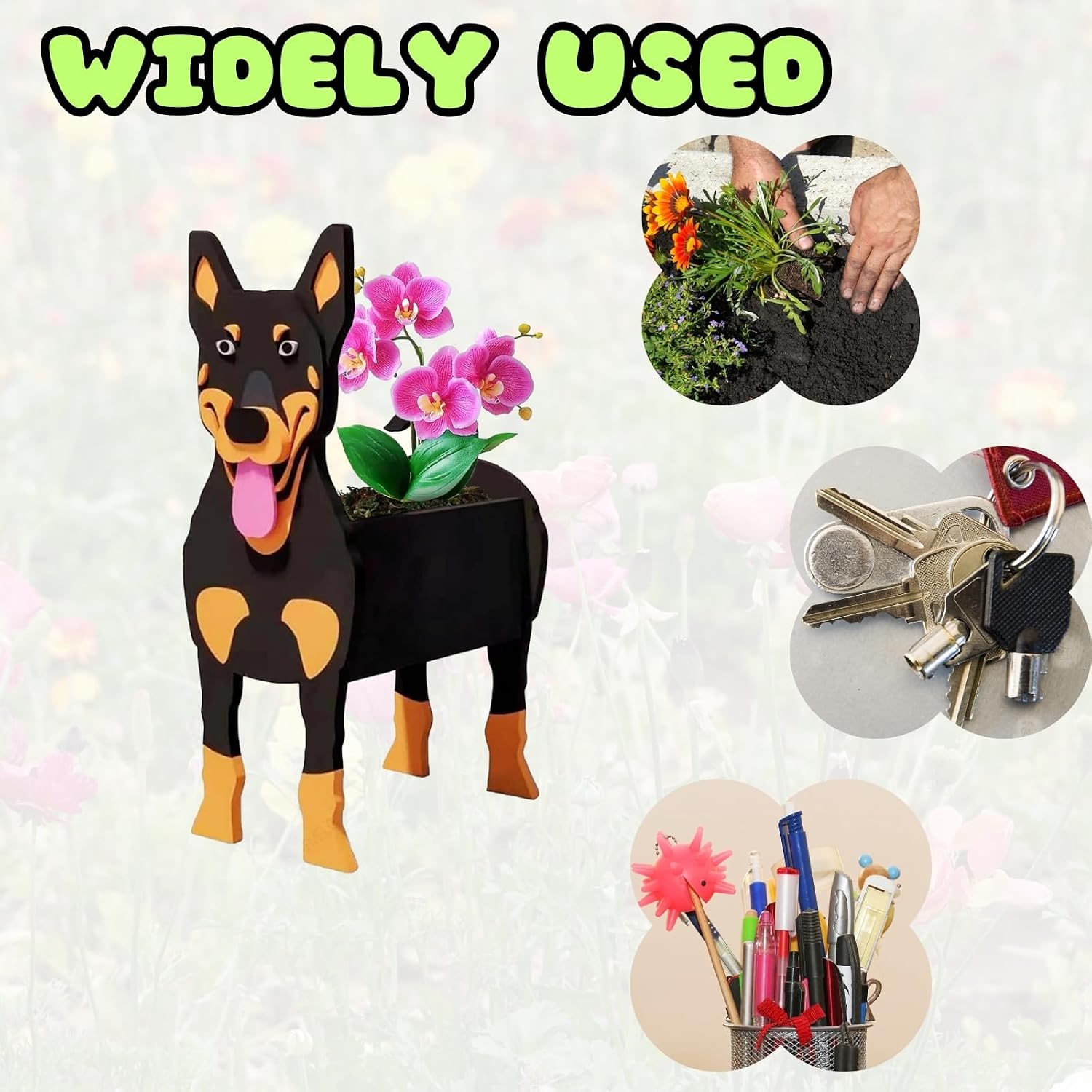Australian Kelpie Dog Planter Pots, Animal Shaped Flower Pot | Cute Plant Gift for Women and Pet Lovers, Indoor Outdoor