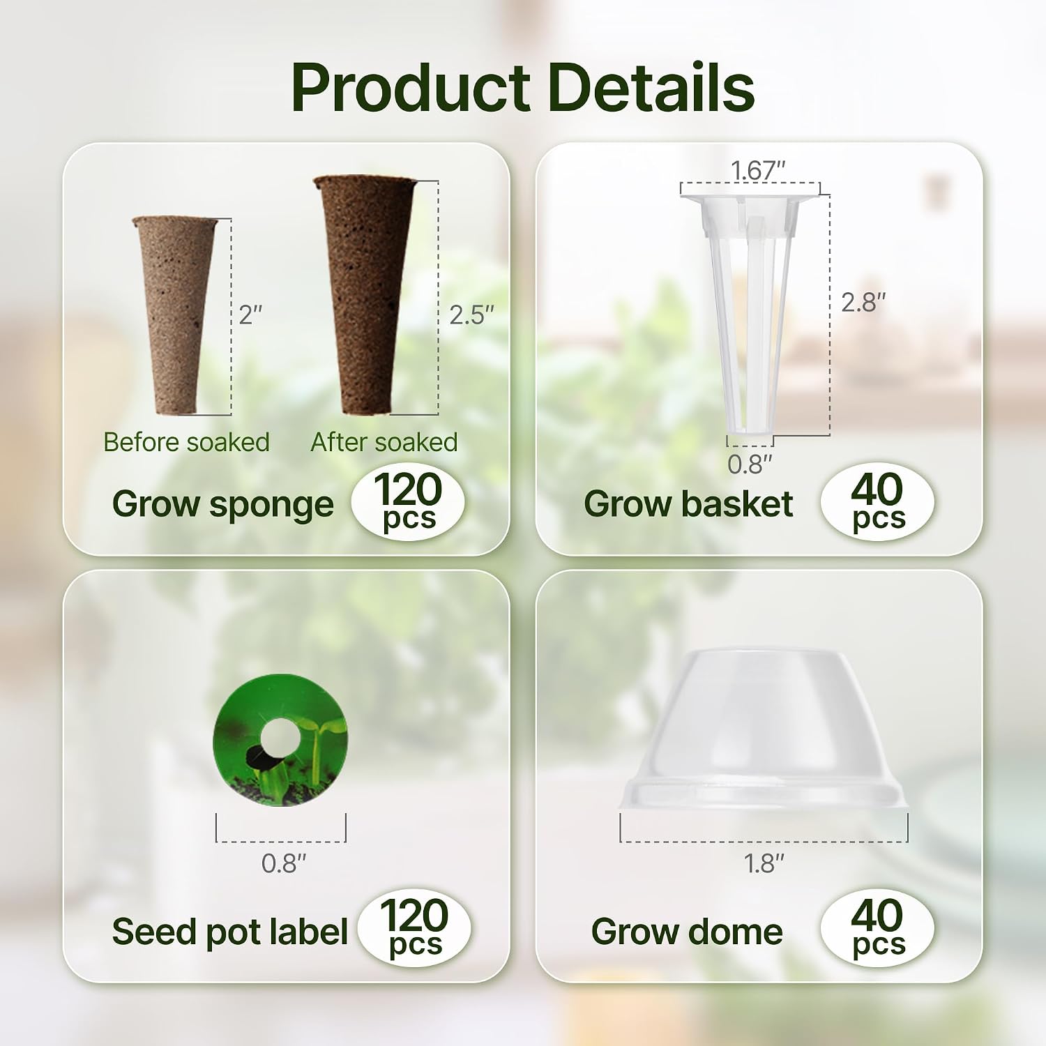 320pcs Hydroponic Pods, Accessories Compatible Hydroponics Systems | Gardening Supplies, Garden Pods Include 120 Grow