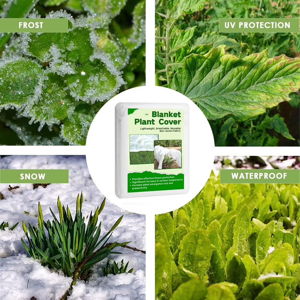Plant Freeze Protection Cover, 10x50 FT Floating Row Cover | Frost Cloth Winter Garden Blanket for Cold Weather and