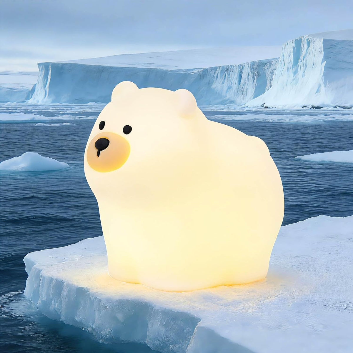 Cute Polar Bear Night Light RGB Rechargeable for Nursery Bedroom