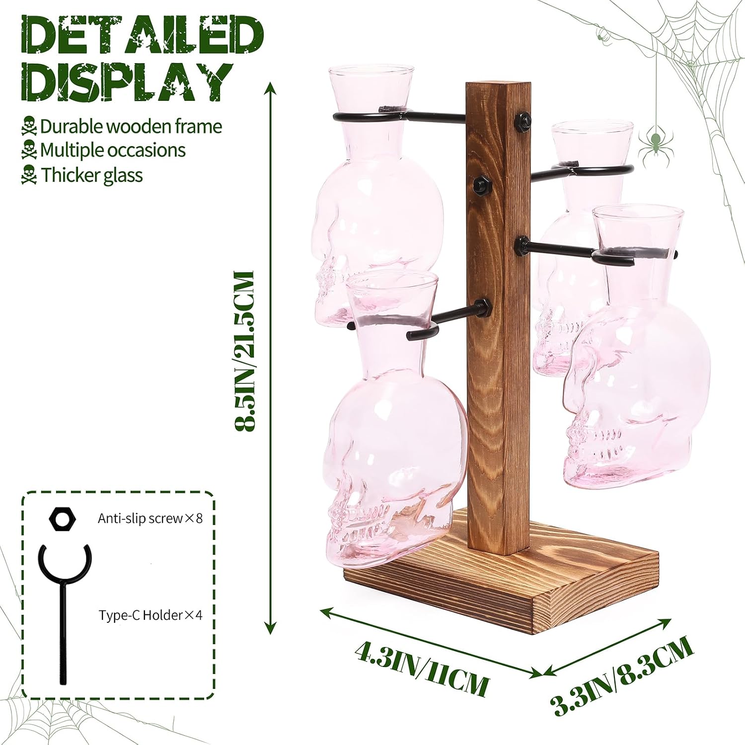 Plants Propagation Stations Skull Glass Propagation Birthday Gift for Women | Garden Plant Lovers - 4 Skull