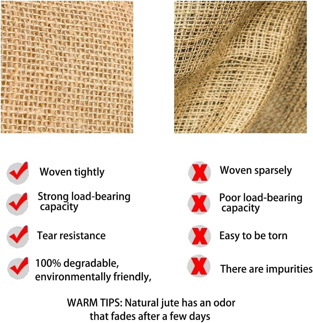 6 Pack Burlap Bags, 19.5 × 35 inch Potato Sack Race Bags Natural Jute with Rope, Reusable Grocery Bags Strong for Food