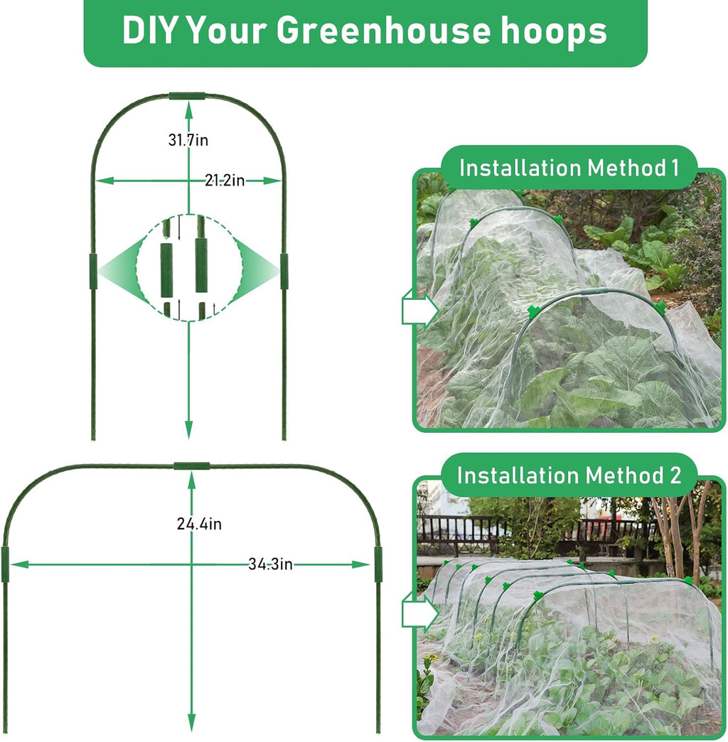 Garden Netting Kit - 10*50FT Ultra Fine Plant Netting Mesh Covers Row Net Protection For Tree Fruit Barrier Vegetable