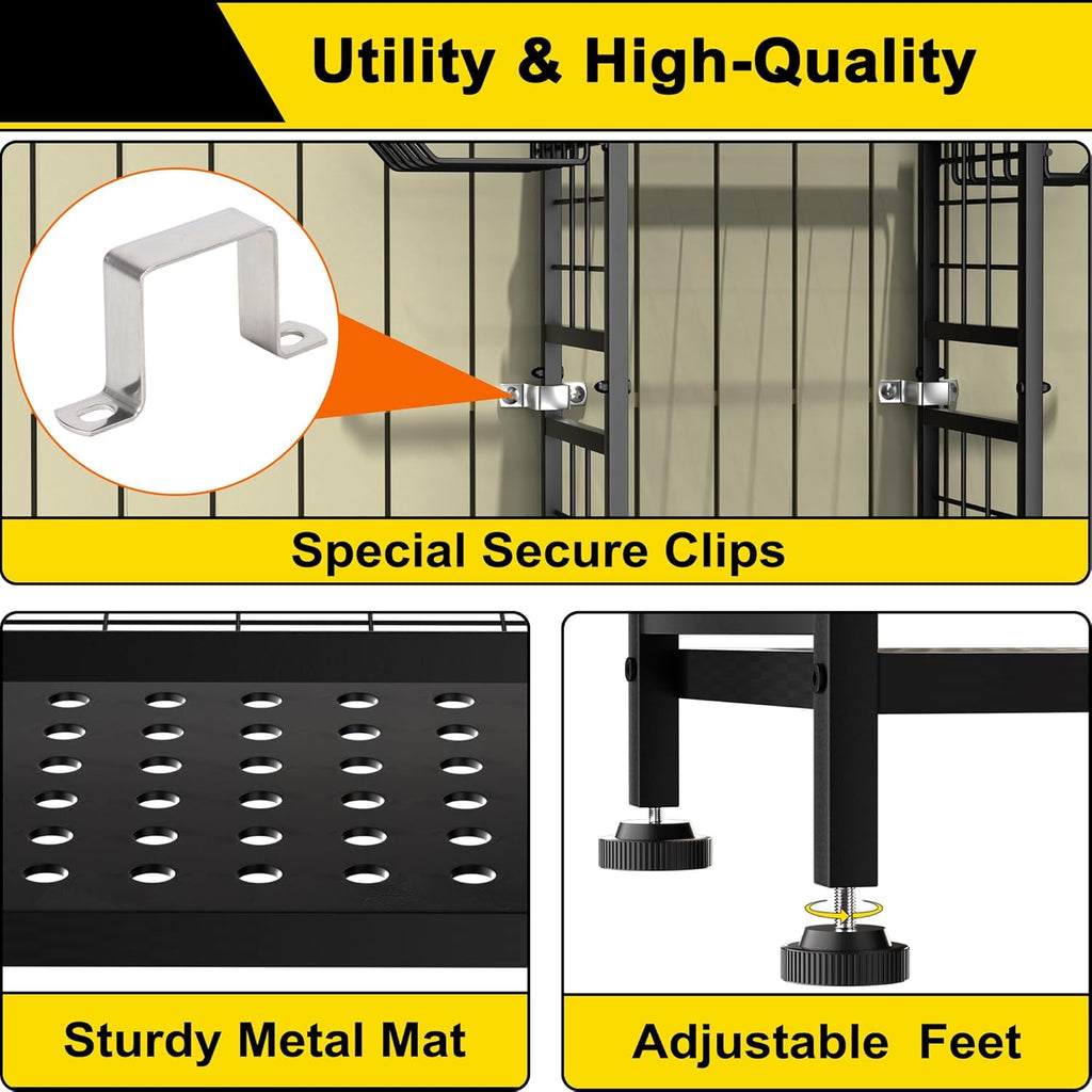 3 Tier Garden Tool Organizer, Garage Storage and Organization, Metal Yard Tools Storage up to 78 Tools, Heavy Duty