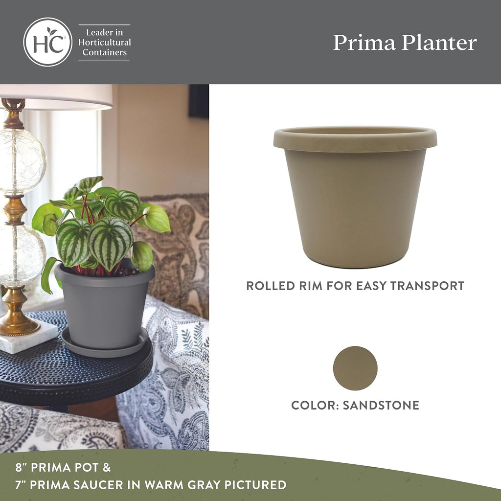 The HC Companies Prima Round Plastic Plant Pot w/Rolled Rim - Lightweight & UV Resistant Flower Pot for Herbs & More