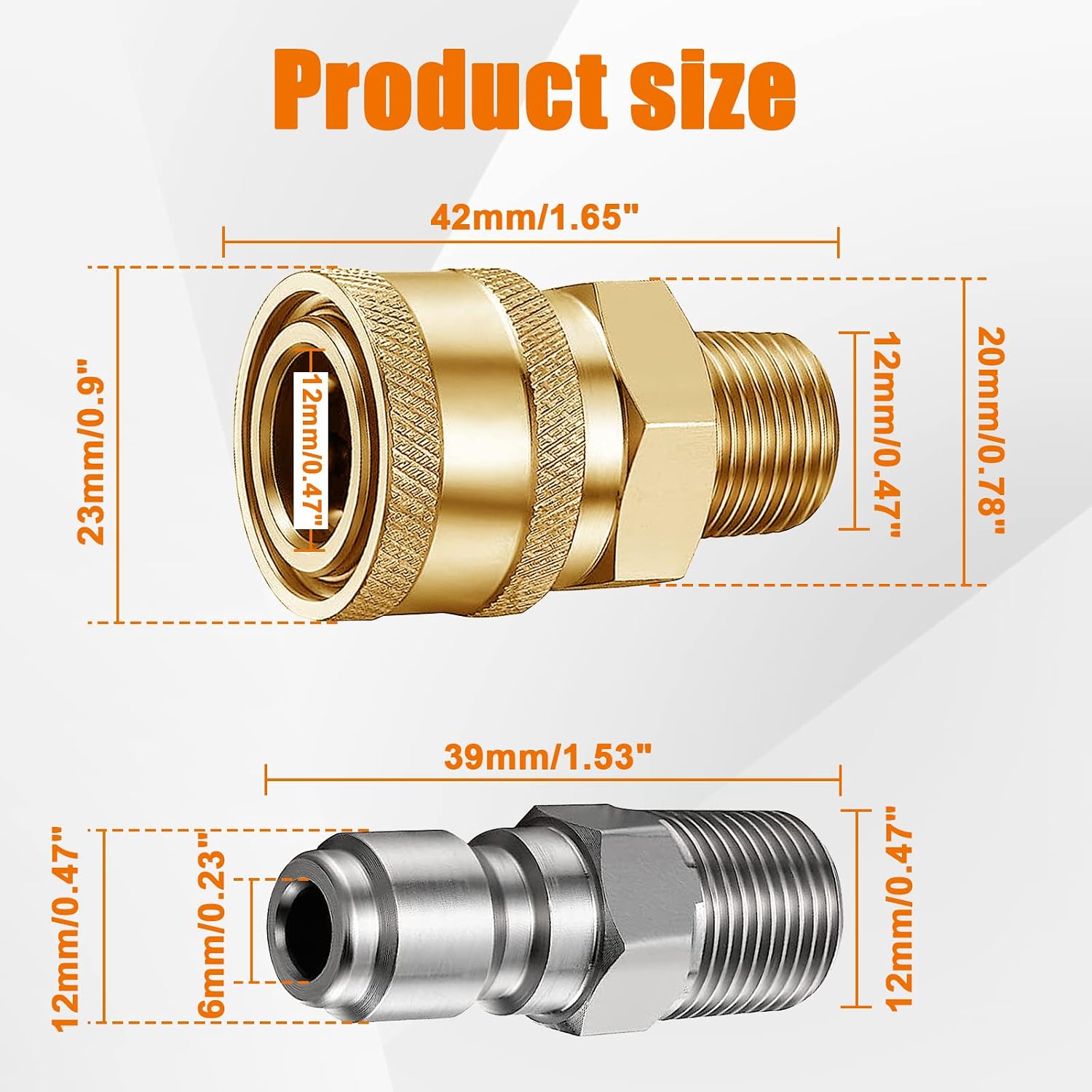8 Pack NPT 1/4 Inch Pressure Washer Male and Female Quick Connector | Pressure Washer Adapters Pressure Washer