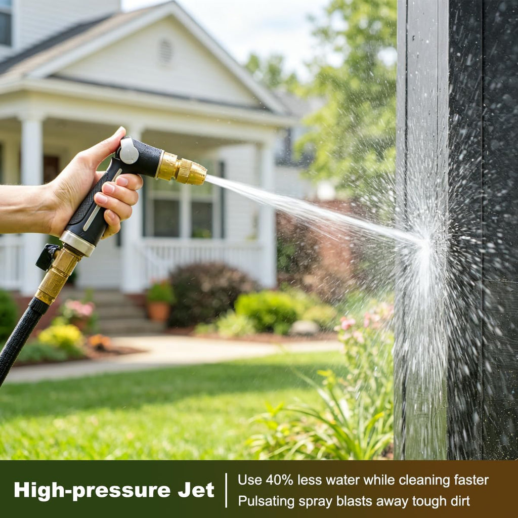 FANHAO Metal Thumb Control Adjustable Nozzle, High Pressure Garden Sprayer | Rustproof Hose Nozzle Heavy Duty, Non-Slip